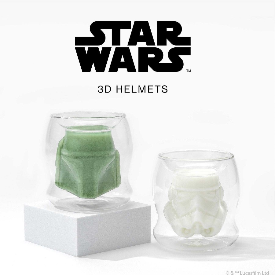 JoyJolt Star Wars Boba Fett 3D Helmet Double Wall Glass | Double Wall Coffee Glasses