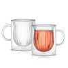 JoyJolt Christian Siriano New York Floret Double Wall Insulated Glasses - Set Of 2 | Double Wall Coffee Glasses