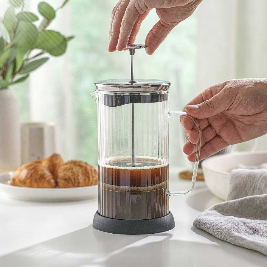 JoyJolt Joyjolt Fluted French Press | Double Wall Coffee Glasses