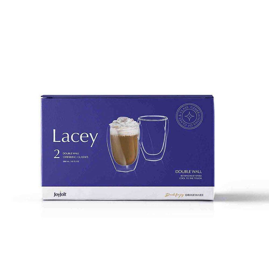 JoyJolt Lacey Double Wall Insulated 10 Oz Glasses | Weddings Gifts