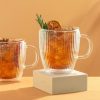 JoyJolt Savor Fluted Double Wall Coffee Glasses | Double Wall Coffee Glasses