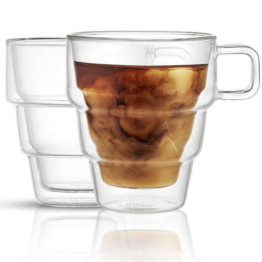 JoyJolt Pila Double Wall Glasses | Double Wall Coffee Glasses