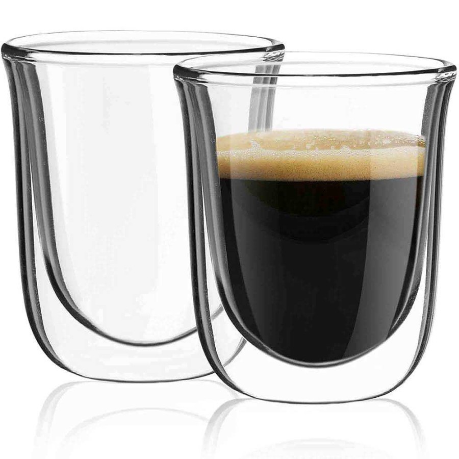 JoyJolt Javaah Double Wall Espresso Glasses | Double Wall Coffee Glasses