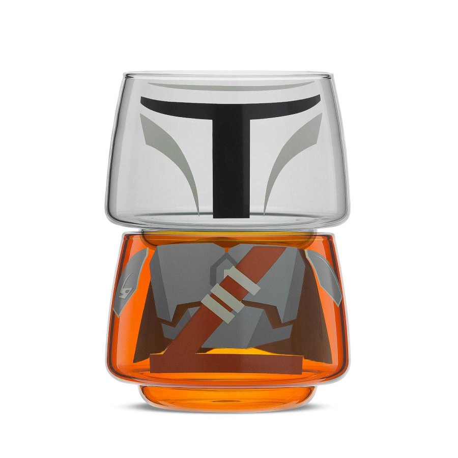 JoyJolt Star Wars Stackable Character Collection Mandalorian Stackable Glasses | Star Wars Glasses