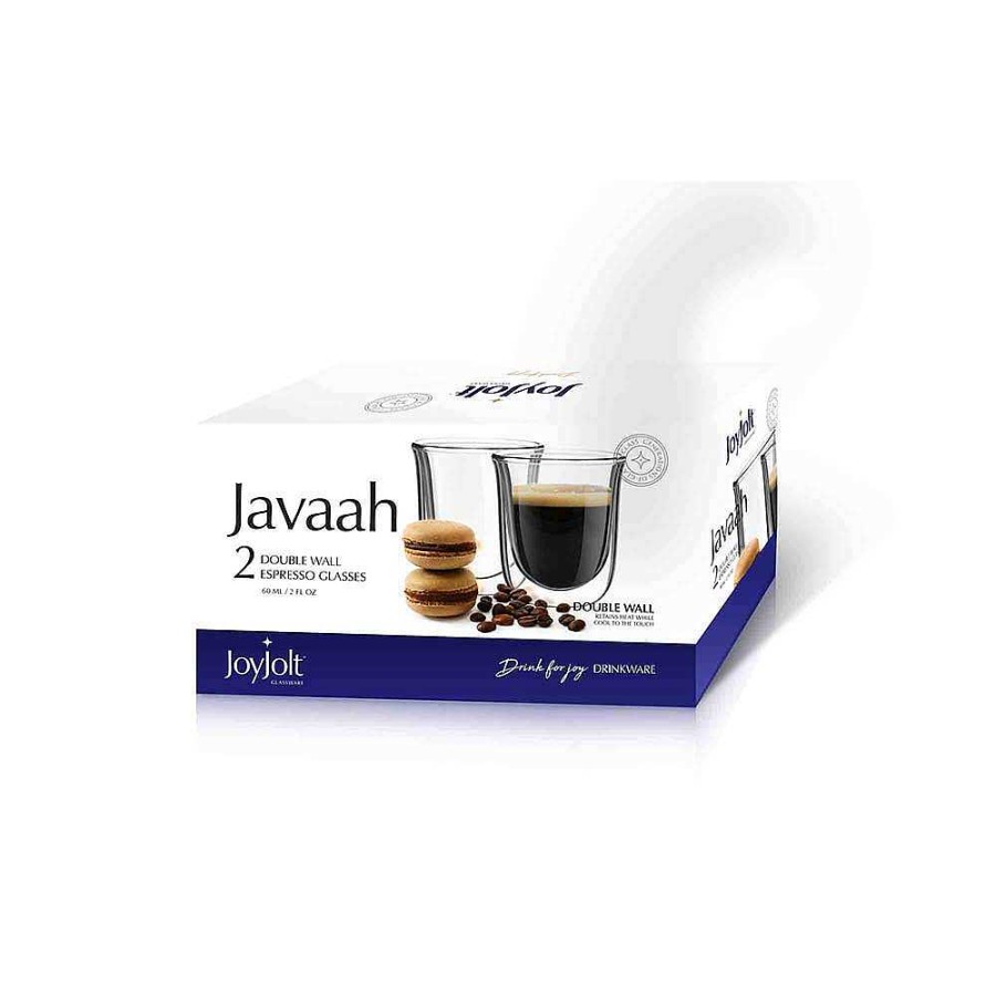 JoyJolt Javaah Double Wall Espresso Glasses | Double Wall Coffee Glasses