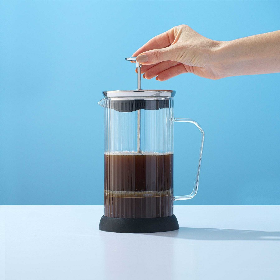 JoyJolt Joyjolt Fluted French Press | Double Wall Coffee Glasses