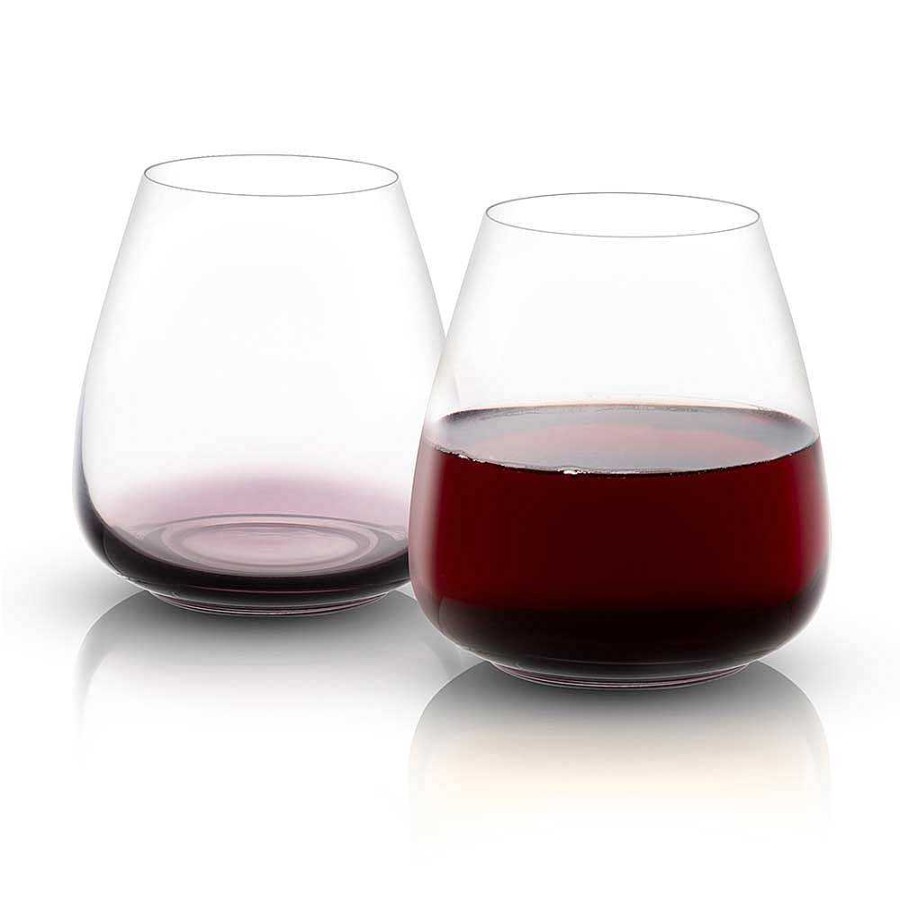 JoyJolt Black Swan Stemless Red Wine Glasses Set Of 4 | Wine Glasses