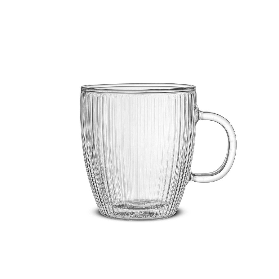 JoyJolt Savor Fluted Double Wall Coffee Glasses | Double Wall Coffee Glasses