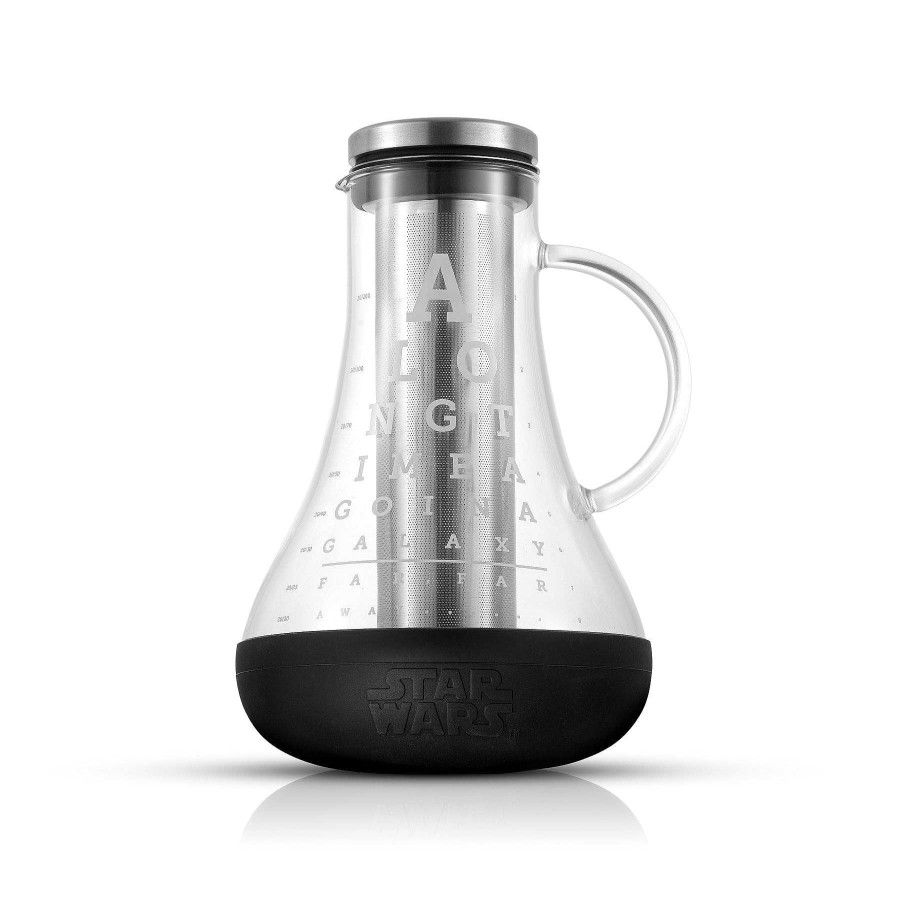 JoyJolt Star Wars Eye Chart Cold Brew Glass Pitcher | Double Wall Coffee Glasses