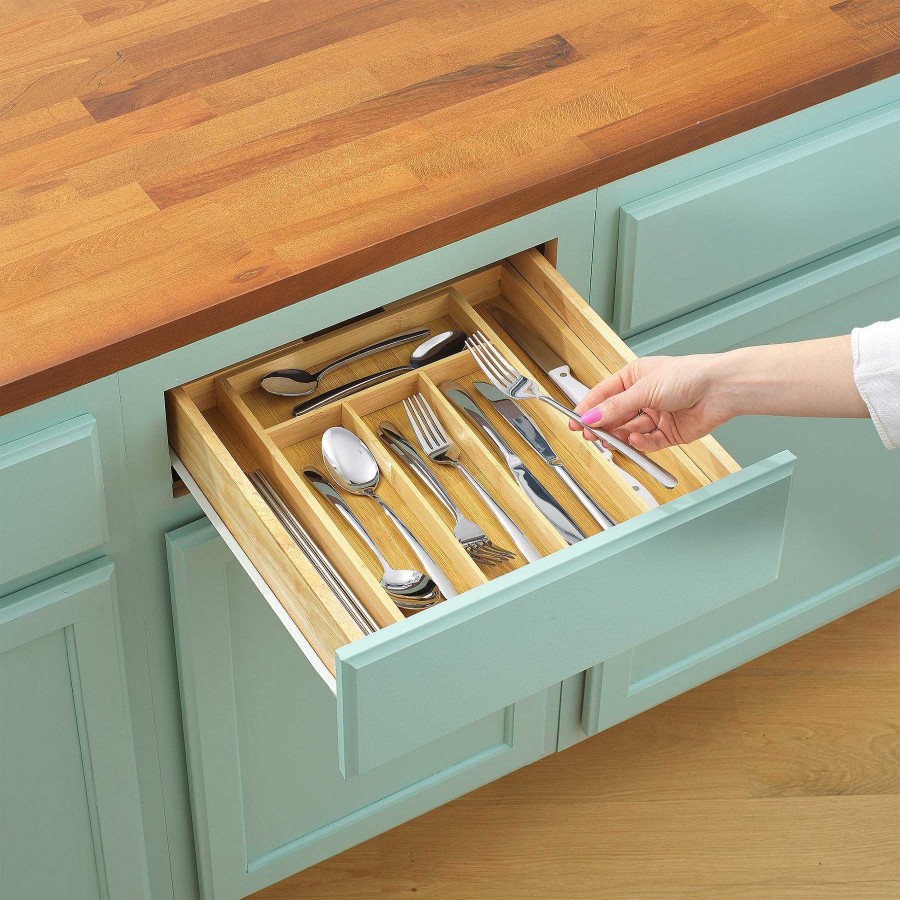 JoyJolt Expandable Bamboo Drawer Organizer | New Arrivals