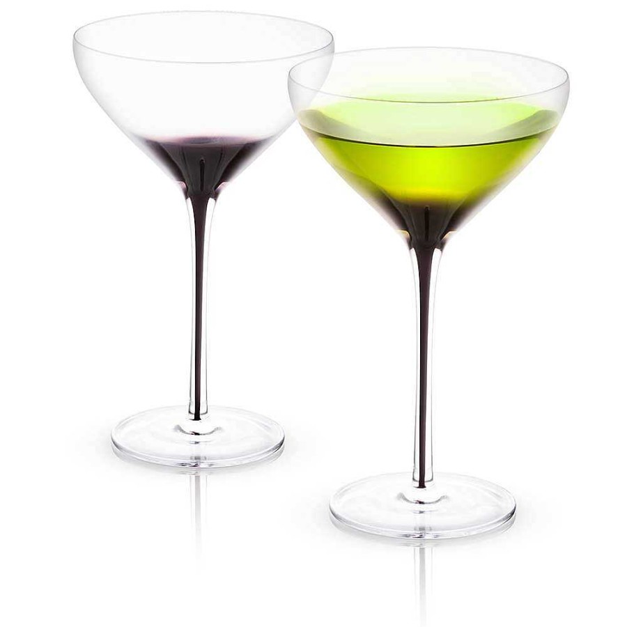 JoyJolt Black Swan Martini Glasses | Martini Glasses