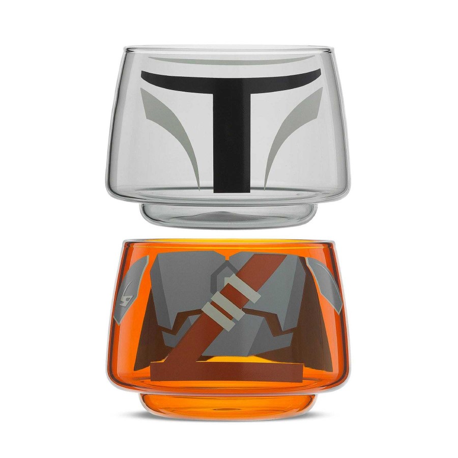 JoyJolt Star Wars Stackable Character Collection Mandalorian Stackable Glasses | Star Wars Glasses