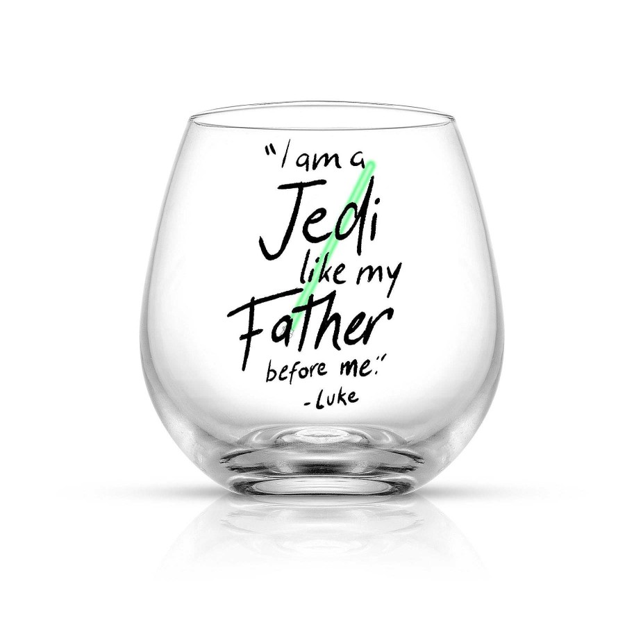 JoyJolt Star Wars Luke Skywalker Lightsaber Stemless Drinking Glass - 15 Oz | Star Wars Glasses