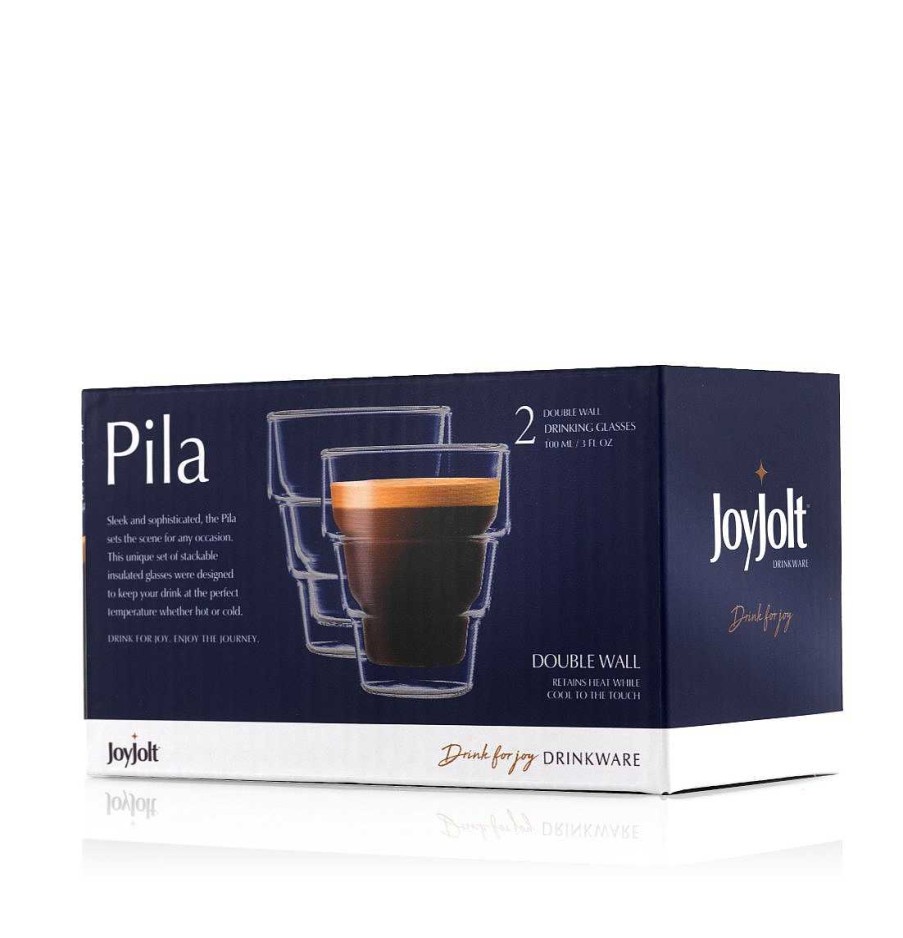 JoyJolt Pila Double Walled Espresso Glass Cups | Weddings Gifts