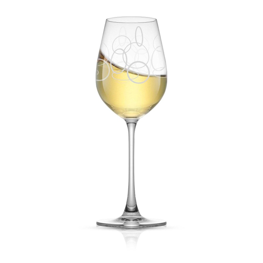 JoyJolt Geo Crystal White Wine Glasses Set | Wine Glasses