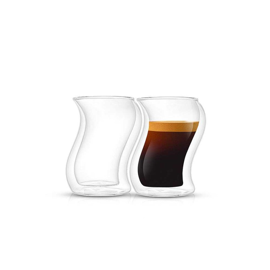 JoyJolt Pivot Double Wall Glasses 2 Oz | Double Wall Coffee Glasses