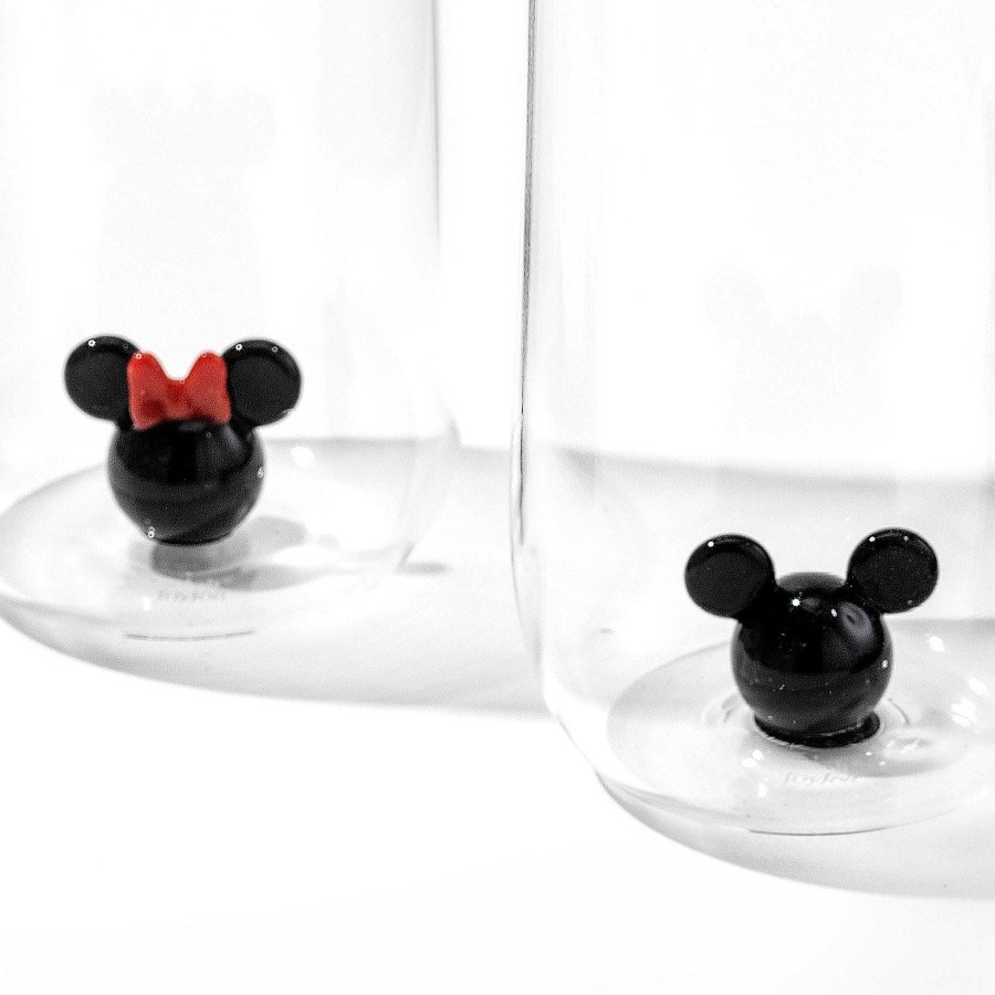 JoyJolt Disney Mickey & Minnie 3D Icon Short Glass Set | Disney Glasses