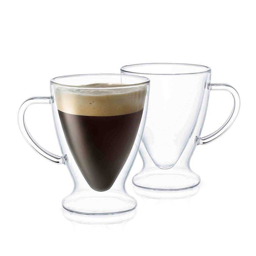 JoyJolt Declan Irish Double Wall Espresso 5 Oz Glasses | Double Wall Coffee Glasses