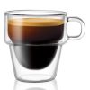 JoyJolt Stoiva Double Wall Espresso Glasses | Double Wall Coffee Glasses