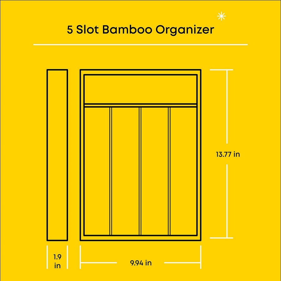 JoyJolt 5 Compartment Bamboo Drawer Organizer | New Arrivals