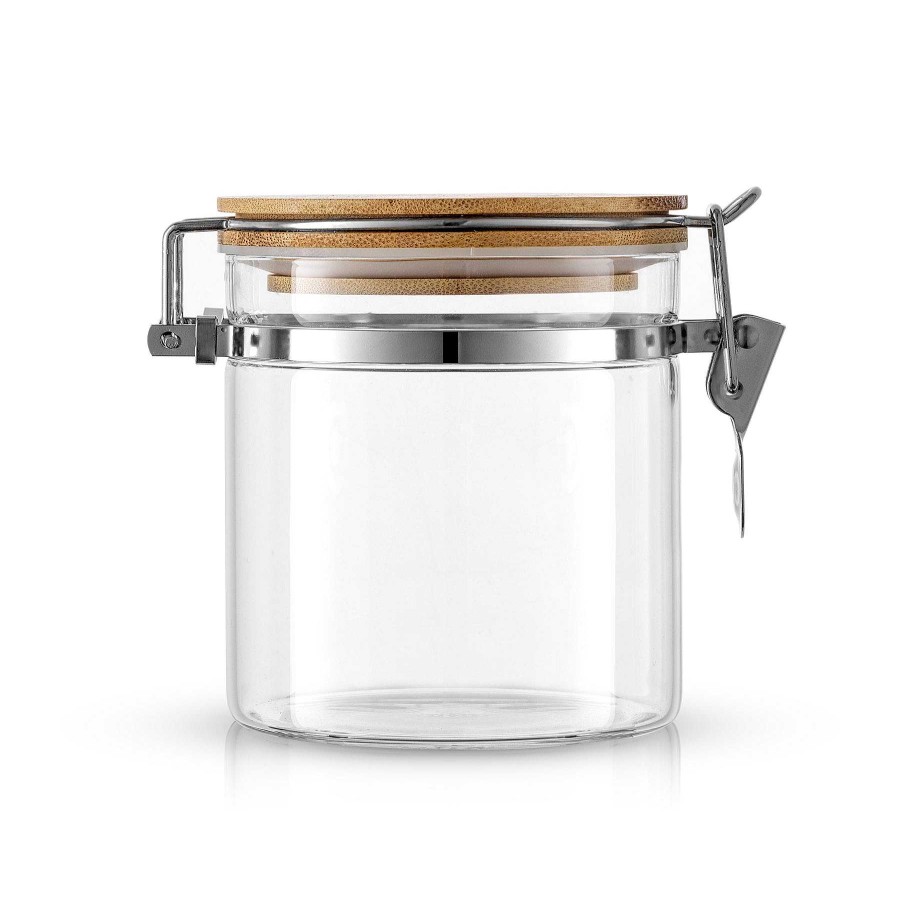 JoyJolt Storage Jars With Airtight Bamboo Clamp Lids Set | Storage Containers