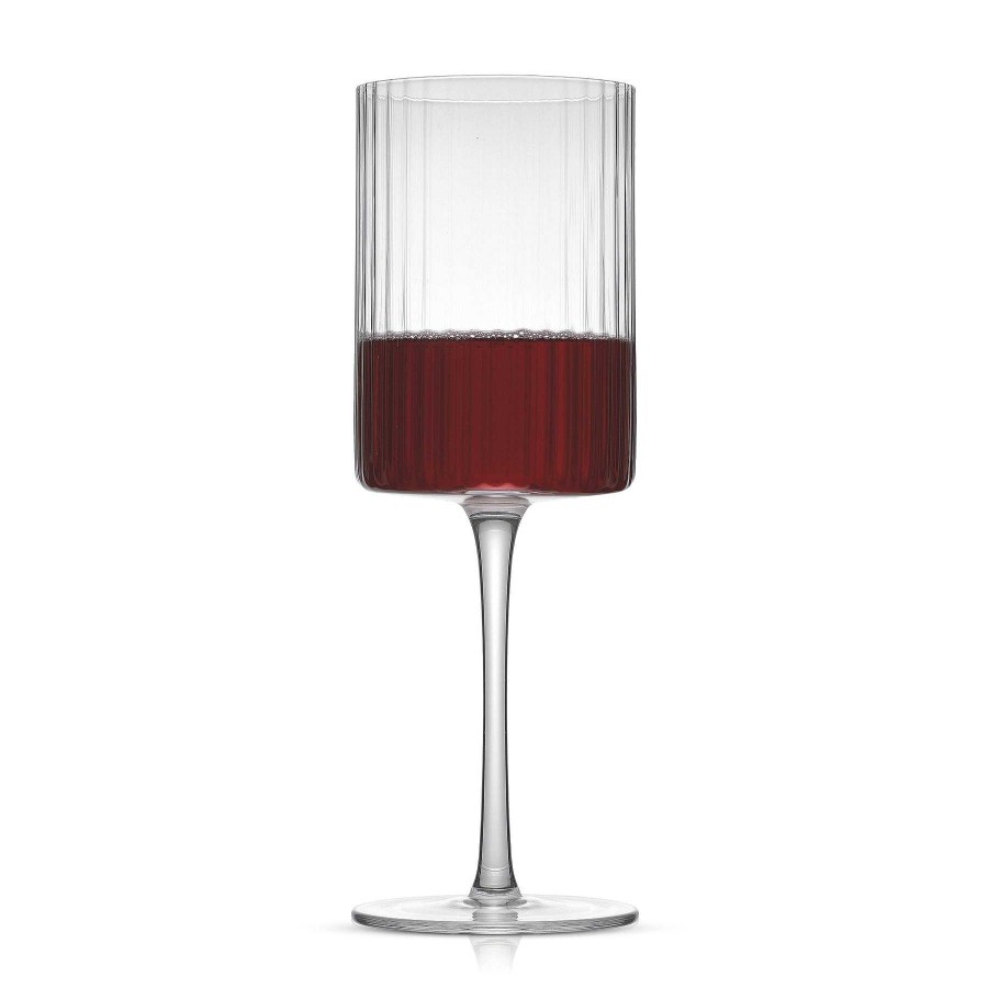 JoyJolt Joyjolt Elle Fluted Cylinder Red Wine Glasses | Wine Glasses