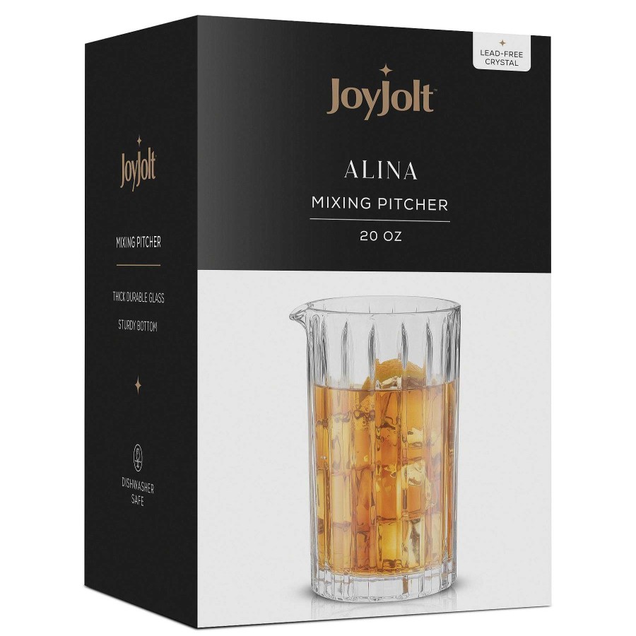 JoyJolt Alina Ribbed Cocktail Mixing Glass Pitcher | Decanters & Carafes