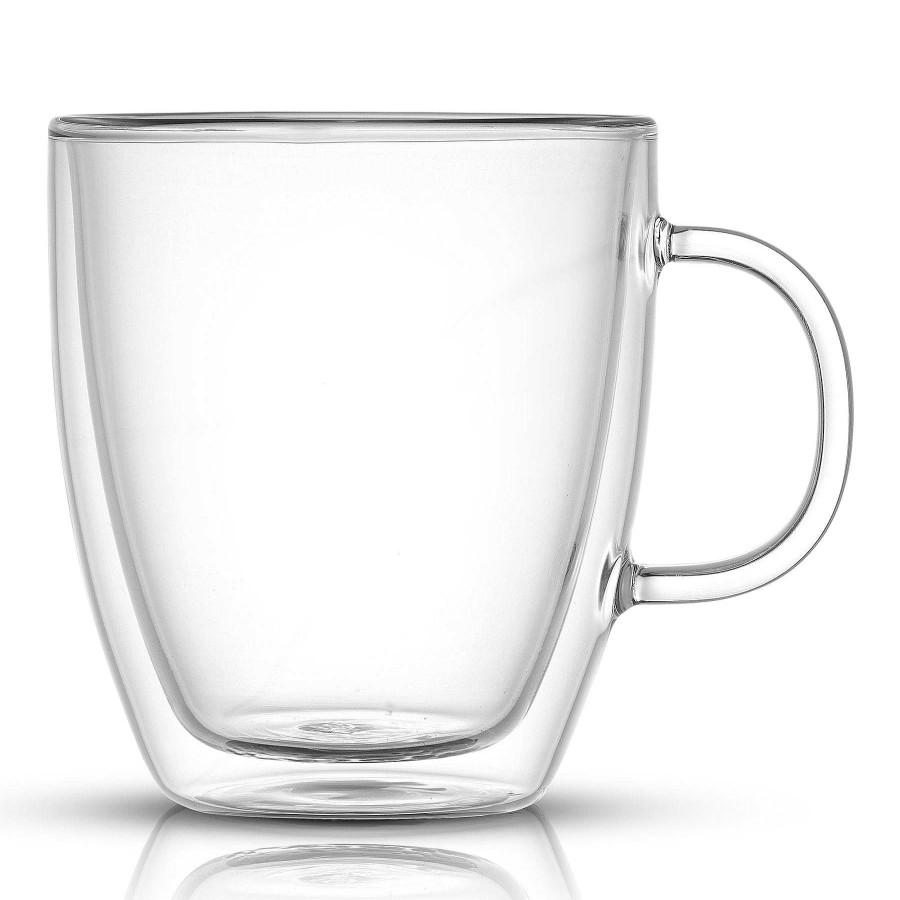 JoyJolt Savor Double Wall Glass Coffee Mug Set | Double Wall Coffee Glasses