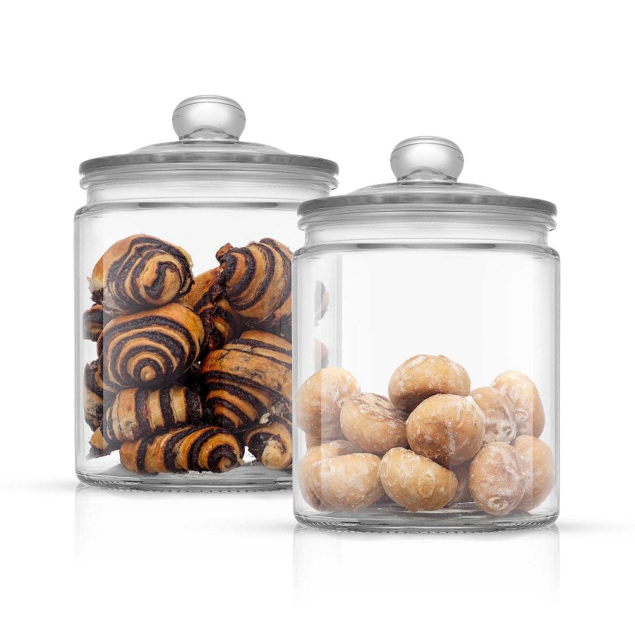 JoyJolt Joyful Round Glass Cookie Jar With Airtight Lids | Storage Containers