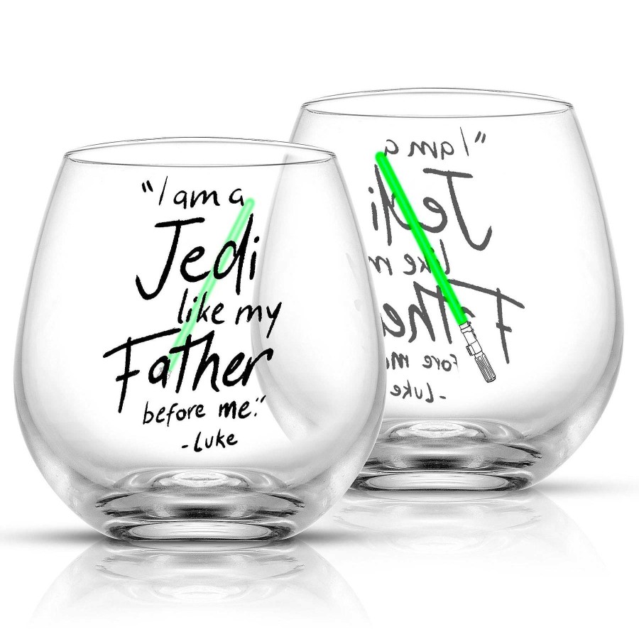 JoyJolt Star Wars Luke Skywalker Lightsaber Stemless Drinking Glass - 15 Oz | Star Wars Glasses