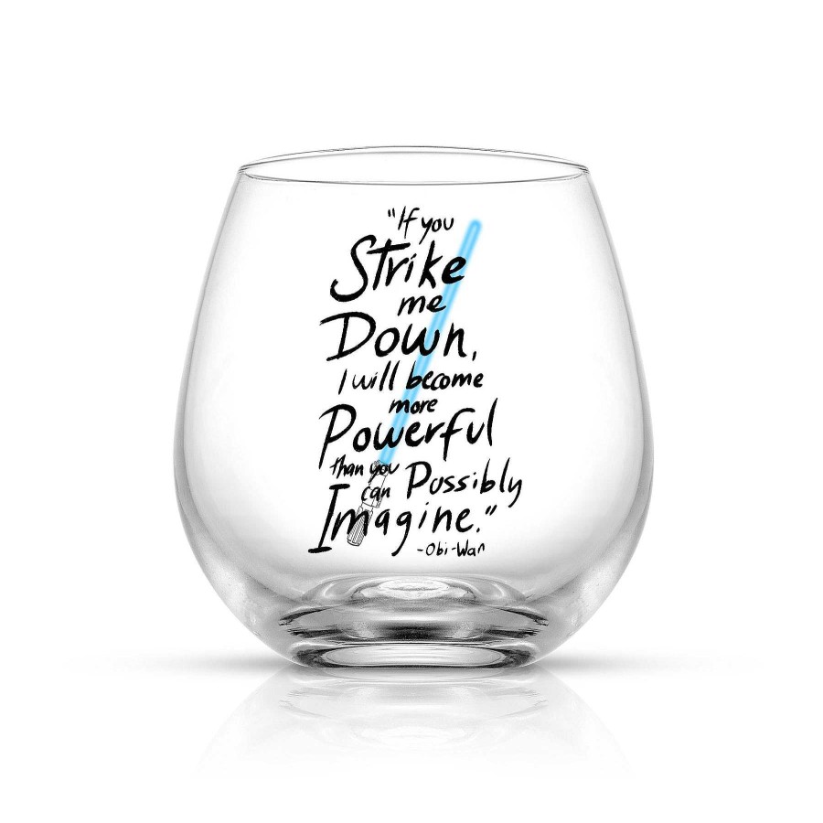 JoyJolt Star Wars Obi-Wan Kenobi Lightsaber Stemless Drinking Glass Set | Star Wars Glasses