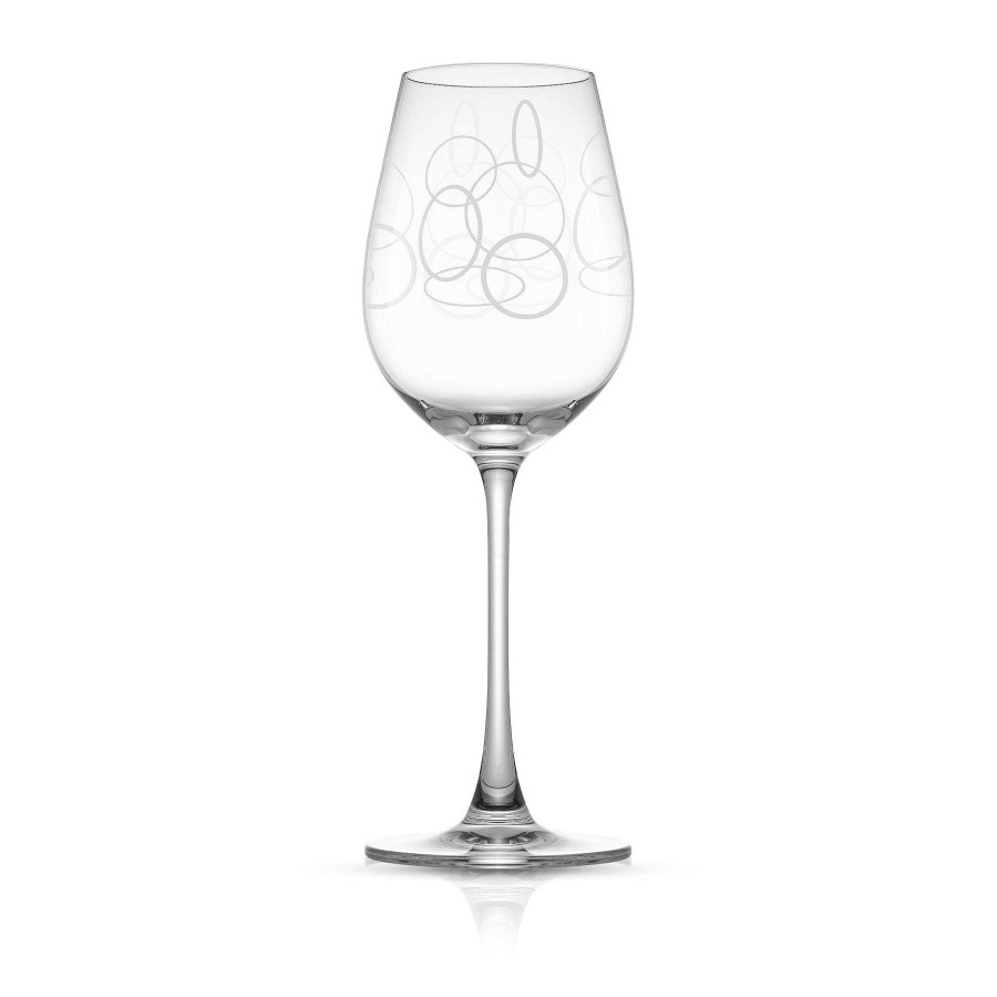 JoyJolt Geo Crystal White Wine Glasses Set | Wine Glasses