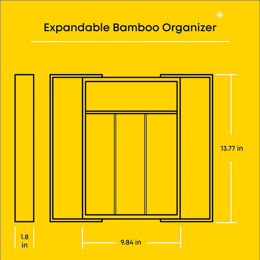 JoyJolt Expandable Bamboo Drawer Organizer | New Arrivals