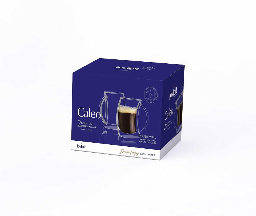 JoyJolt Caleo Double Wall Glasses 2 Oz | Double Wall Coffee Glasses