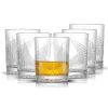 JoyJolt Gatsby Art Deco Double Old Fashion Whiskey Glasses - 10 Oz - Set Of 6 | WhisHot & Dof Glasses